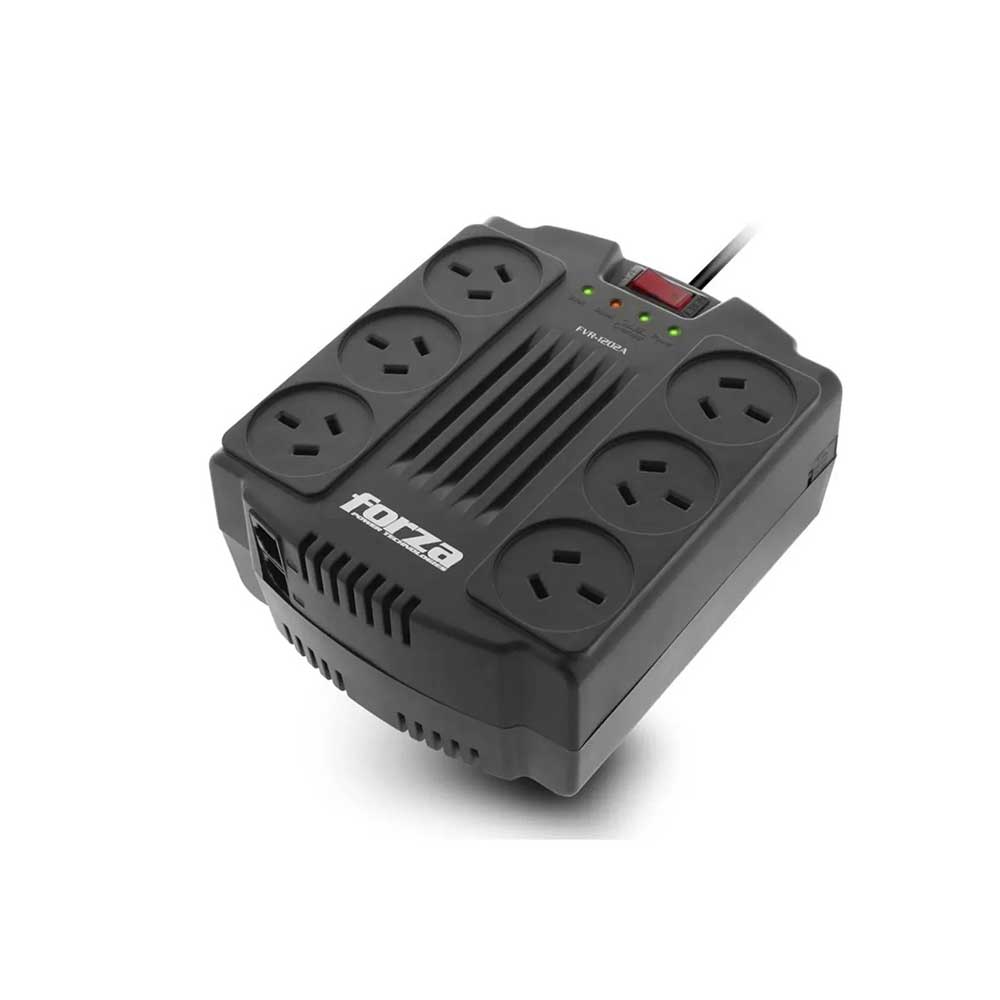 FVR-1602 A FORZA                                                        | REGULADOR DE VOLTAJE FORZA FVR-1602 A 800VA/1200W 6 IRAM                                                                                                                                                                                                  